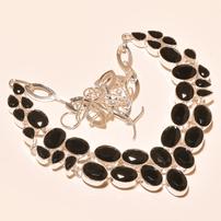 Faceted Black Onyx Hinged Necklace 202//202